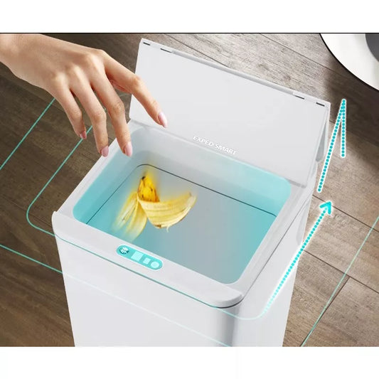 Lixeira Automática Quadrada Recarregável com Sensor de Proximidade