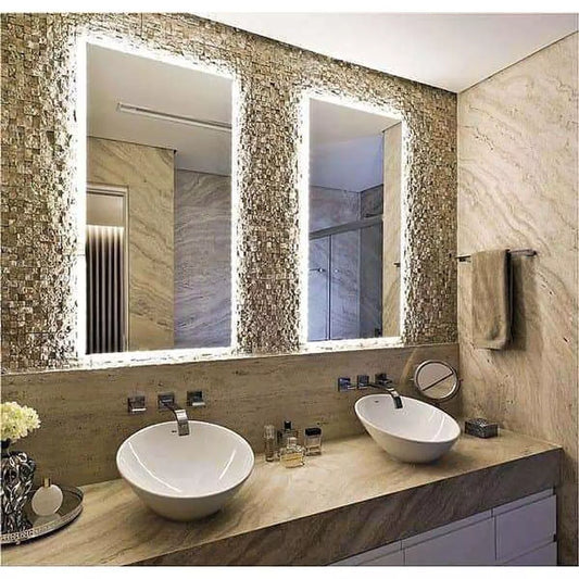 Espelho Retangular com LED Sem Fio - Prático e Sofisticado